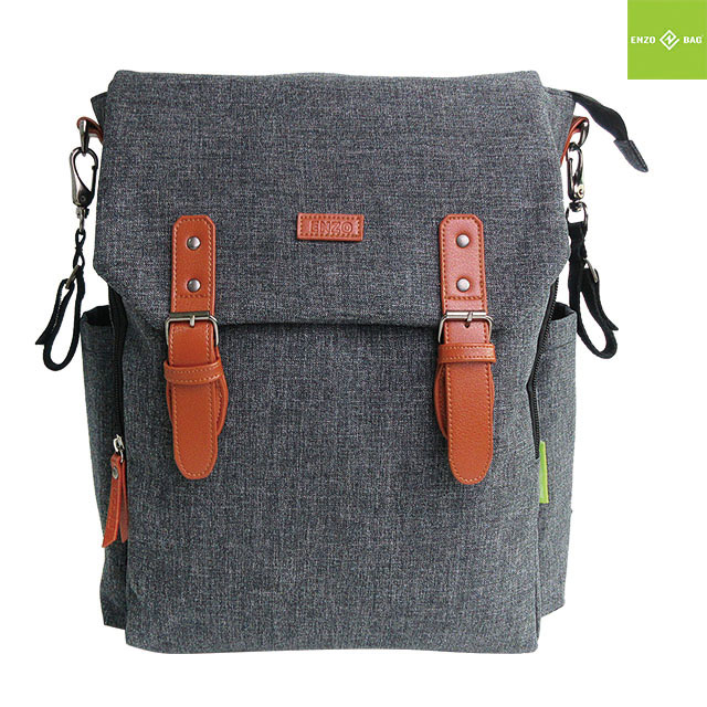 Travel Waterproof Diaper Bag Backpack With Stroller Organizer In Grey-Enzobags