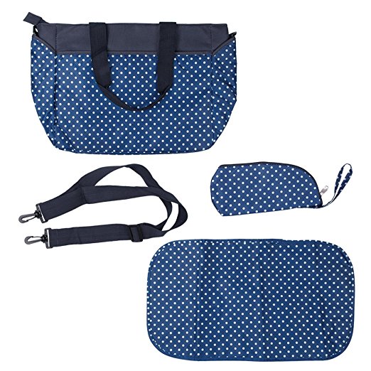 Stylish baby diaper bag with shoulder & stroller strap - 7 pockets - insulated zippered bottle bag_ENZO
