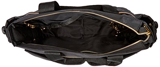 Stunning Black & Gold Diaper Bag - Baby Bag - PLUS Changing Mat & Bottle Bag (Black) _ENZO