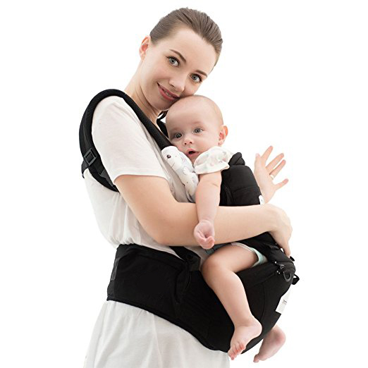 Breathable 3D Mesh Fabric Design Ergonomic Baby Carrier Hip Seat, Semi-reclined, Front Carrying, Back Carrying_ENZO