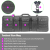 42 Inch Double Rifle Soft Bag, Water Resistant Molle Tactical Long Gun Case with Triple Mag Pouches for Hunting Shooting Transport