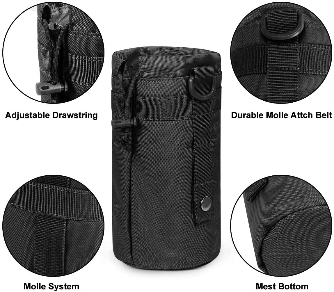 3 Pack Tactical Molle Pouches, Utility Admin Organizer Pouch, Water Bottle Holder, Small Vertical EDC Gear Bag