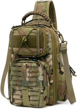 Camouflage Laser Cut MOLLE Tactical Sling Bag, Lightweight Crossbody Chest Pack, Modular EDC Shoulder Sling Backpack for Shooting, Hiking, Fishing & Daily Carry