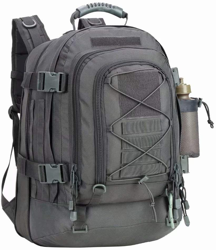 Expandable Tactical Backpack, Adjustable Capacity Military Backpack with Water Bottle Holder, Modular EDC Pack for Hiking, Camping, Hunting & Daily Outdoor Use