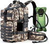 33L Digital Camo Tactical Backpack with Insulated Hydration Compartment, MOLLE Military Rucksack Fits 2.5L Water Bladder, Outdoor Hiking Camping Survival Backpack