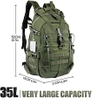35L Military Tactical Backpack, Large Capacity MOLLE Rucksack, Water Resistant Daypack for Hiking, Camping, Hunting, Tactical Training & Outdoor Survival