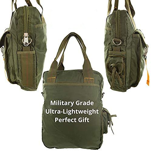 Military Style Tactical Flight Bag, Multi-Purpose Pilot Tote Handbag, Vintage Nylon Shoulder Laptop Bag for Daily Commute, Travel, Outdoor & EDC Gear Storage