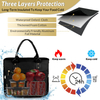 Quilted Multi-Pocket Insulated Lunch Bag, Waterproof Large Capacity Thermal Tote with Detachable Adjustable Shoulder Strap for Office & Daily Picnic
