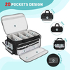 Spacious Water Resistant Medical Storage Bag with Removable Dividers & Reflective Strips, Portable Emergency First Aid Carry Bag for Car & Household