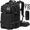 42L Tactical Military Backpack, Waterproof Molle Assault Rucksack with Free Bonus Patches, Carabiners, Waist Bag & Water Bottle Pouch for Outdoor Hunting Camping Hiking