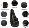 Concealed Carry CCW Tactical Sling Bag, 600D Weatherproof Laser Cut Molle Crossbody Backpack with Dual Padded Gun Compartments