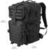 45L Tactical Military Backpack with 5 Storage Compartments, Water Resistant Molle Army Rucksack Hidden Back Pocket for Outdoor Hiking Camping Survival