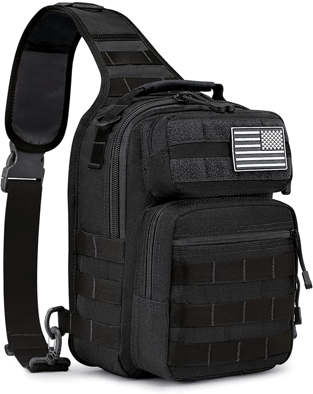 Tactical EDC Sling Bag Crossbody Chest Pack with MOLLE Webbing