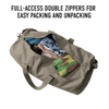 Heavy Duty Canvas Gym Duffle Bag, Natural Water Resistant Cylindrical Travel Carry Bag with Dual Handles & Detachable Strap