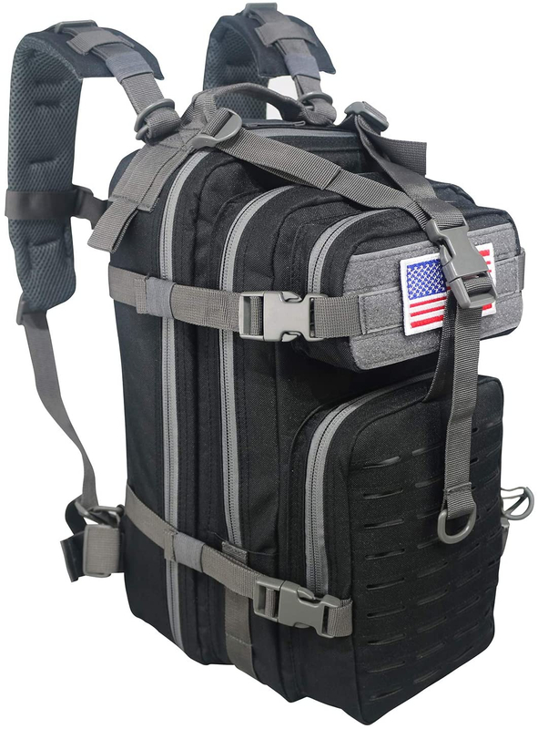 Compact Laser Cut MOLLE Tactical Backpack, Small Military Daypack, Lightweight EDC Assault Pack for Shooting, Hiking, Cycling & Daily Outdoor Carry