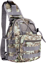 Camouflage Tactical Sling Bag, Lightweight MOLLE Crossbody Chest Backpack, Water Resistant EDC Shoulder Pack for Hunting Hiking Fishing Shooting Outdoor Daily Carry