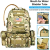 Modular Camouflage Tactical Backpack with Detachable Pouches, Water Resistant MOLLE Military Rucksack Kit with Water Bottle Holder for Hunting Camping Hiking Survival