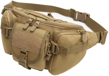 Adjustable Tactical Fanny Pack, Water Resistant MOLLE Waist Bag Multi-Pocket Utility Hip Belt Bag for Hunting Hiking Running Cycling Travel