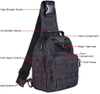 Compact Tactical Sling Bag for Men, Lightweight MOLLE Crossbody Chest Backpack, Water Resistant EDC Shoulder Bag with D-Rings for Shooting Hiking Fishing Camping Daily Carry