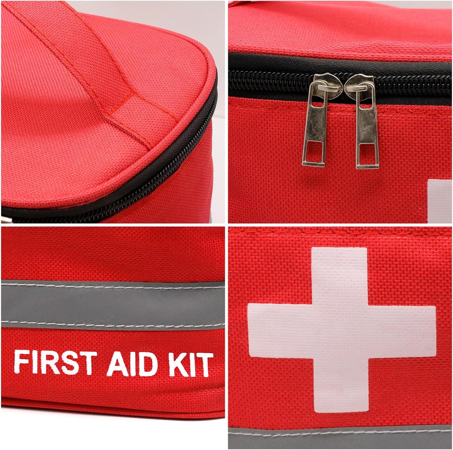 Compact Lightweight First Aid Bag, Reflective Strip Portable Empty Emergency Medical Organizer for Travel & Outdoor Camping