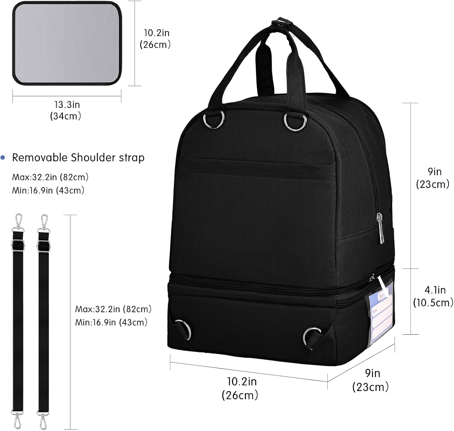Insulated Medication Cooling Bag, Portable Dual Layer Insulin Cooler Travel Case with 10 Reusable Ice Packs & Removable Shoulder Strap