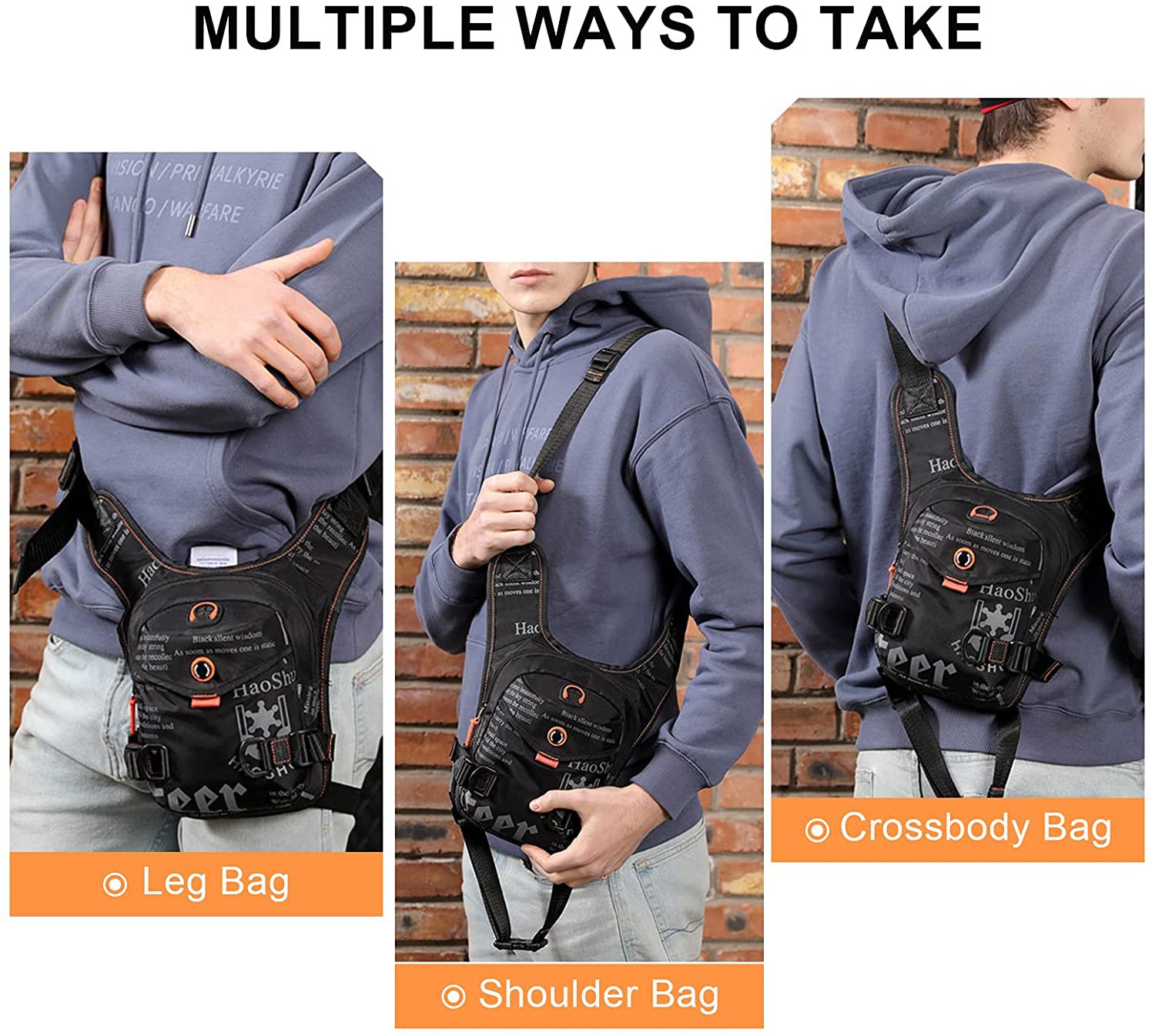 Multi-Purpose Tactical Thigh Bag, Adjustable Drop Leg Hip Pack, Lightweight Crossbody Waist Pack for Outdoor Hiking, Cycling, Motorcycle, Camping & Daily EDC