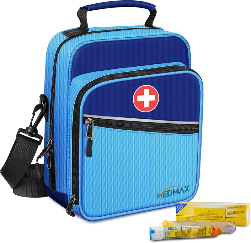 Insulated Insulin Cooler Travel Bag, Compact Diabetic Supply Organizer for Medicine, Insulin Pens and Glucose Meter