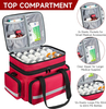 Waterproof Double Layer EMT First Aid Bag, Multi-Pocket Empty Medical Organizer with Lockable Zippers & Night Reflective Strips