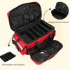 Reflective EMT First Aid Responder Bag, Empty Multi-Compartment Medical Carry Bag with Removable Dividers for Rescue & Household Use