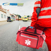 Reflective Star of Life EMT First Aid Bag, Empty Multi-Compartment Medical Responder Bag with Removable Dividers for Rescue & Clinic Use