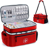 Waterproof Medication Travel Bag, Empty Multi-Compartment Pill Bottle Organizer Bag with Removable Dividers for Daily Medical Supplies