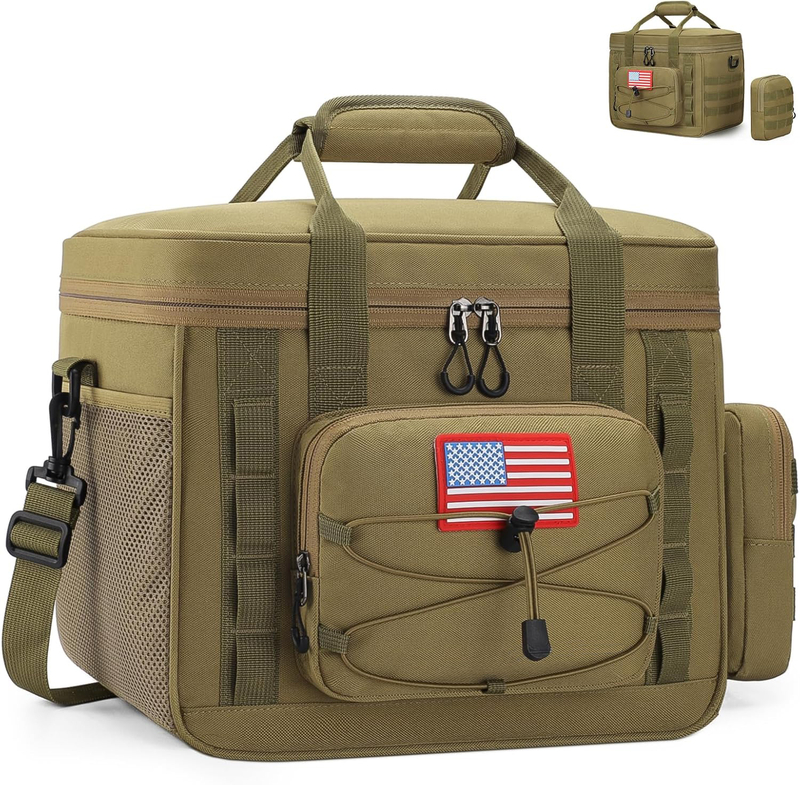 15L Tactical Insulated Cooler Bag, Long Lasting 16-24H Cold Retention Waterproof Soft Cooler Tote for Outdoor Fishing Camping Hunting