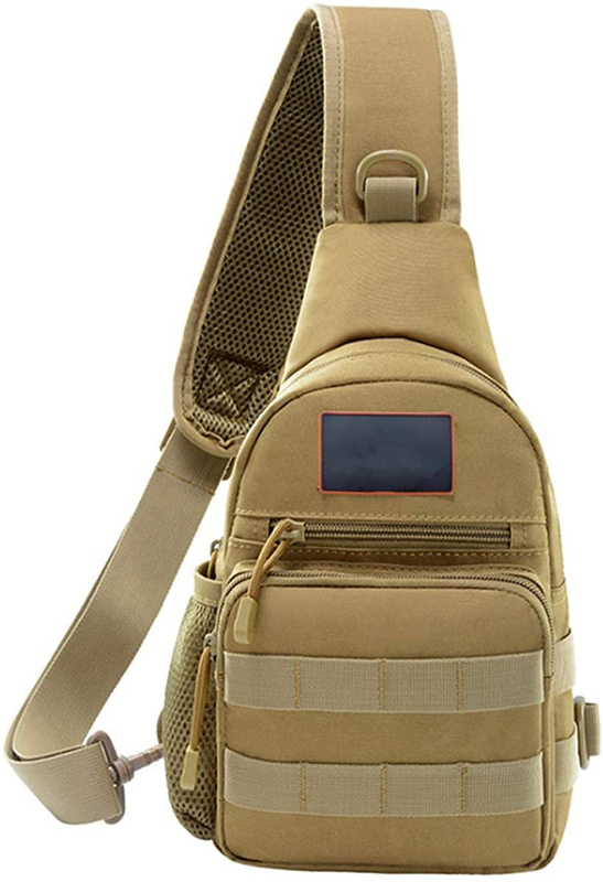 Small Tactical Sling Bag 4L, Lightweight EDC Chest Pack with MOLLE Webbing, Water Resistant Crossbody Shoulder Bag for Hiking, Cycling, Daily Outdoor Carry