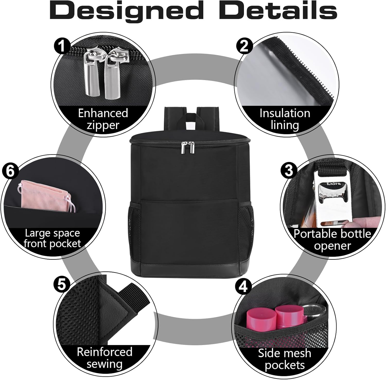 Outdoor Leak Proof Backpack Cooler Waterproof Lightweight Cooler Bag for 12h Hot/Cold Retention Insulated Cooler Backpack