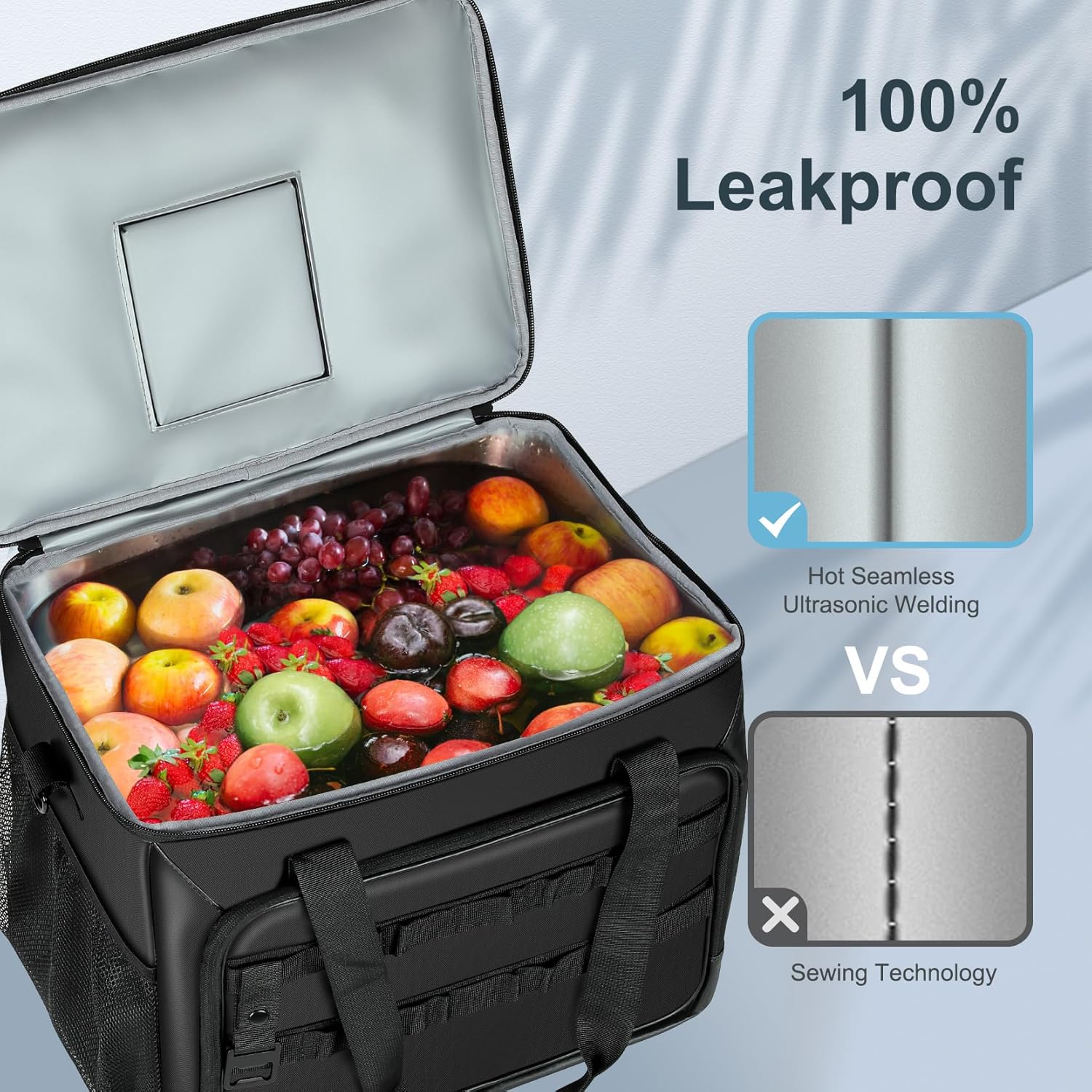 Custom Soft Cooler Bag 30 Cans Collapsible Cooler with Adjustable Shoulder Straps Insulated Cooler Bag