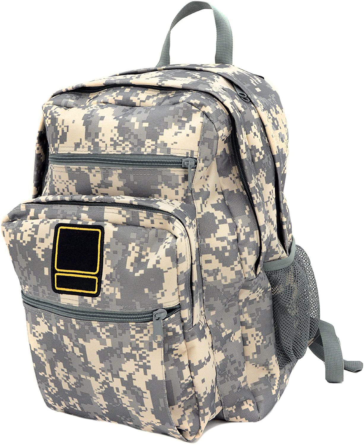 Digital Camo Tactical Daypack, Lightweight Camouflage Backpack with Hook-and-Loop Patch Panel, Multipurpose Casual Backpack for School, Hiking, Travel & Daily EDC
