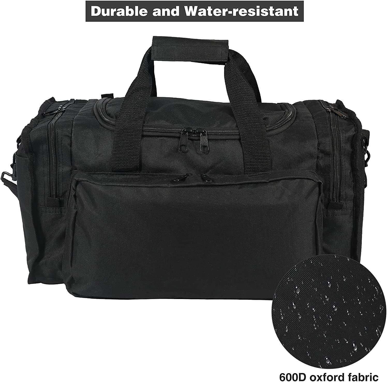 34L Large Tactical Duffle Bag, Water Resistant Heavy Duty Gym Duffel with Detachable Shoulder Strap