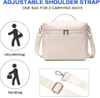8L Medium Waterproof Insulated Lunch Bag, Double Zipper Leakproof Thermal Cooler Tote with Detachable Shoulder Strap for Daily Work & School