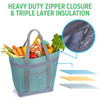 30L Extra Large Insulated Cooler Tote Bag, Water Resistant Leakproof Thermal Shopping Bag with Oversized Shoulder Handles for Grocery, Beach & Picnic