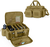 Tactical Handgun Range Bag, 4 Removable Padded Dividers Molle Multi-Pocket Firearm Storage Duffle Bag for Shooting Hunting Transport