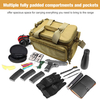 6 Magazine Loops Tactical Range Bag, 600D Waterproof Shooting Gun Bag with Insulated Water Bottle Pocket & Anti-Skid Bottom for Hunting Range Transport