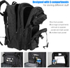 45L Tactical Military Backpack with 5 Storage Compartments, Water Resistant Molle Army Rucksack Hidden Back Pocket for Outdoor Hiking Camping Survival