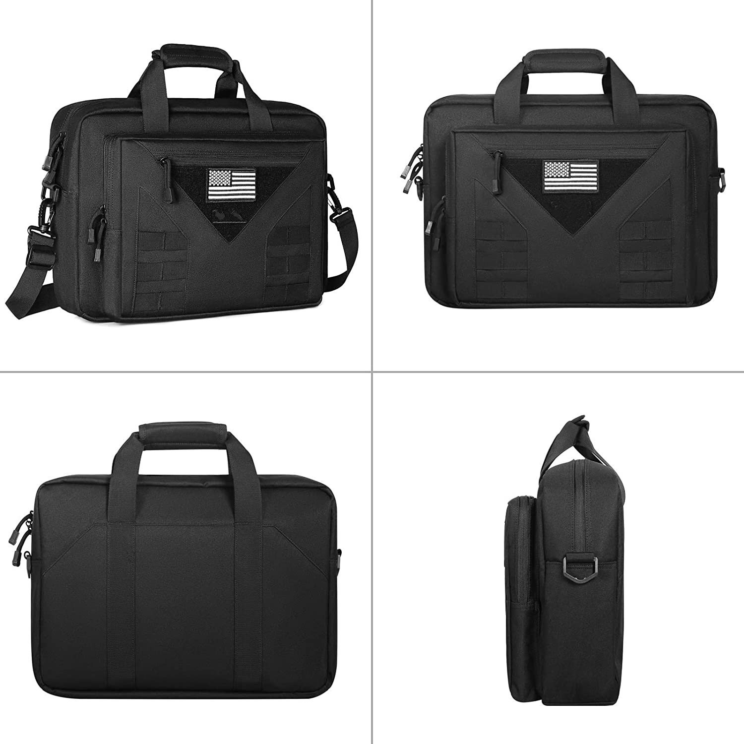 Tactical Laptop Messenger Bag Fits 15.6 Inch Notebook, Waterproof Polyester Molle Military Briefcase Multi Storage Pockets for Patrol Work Travel