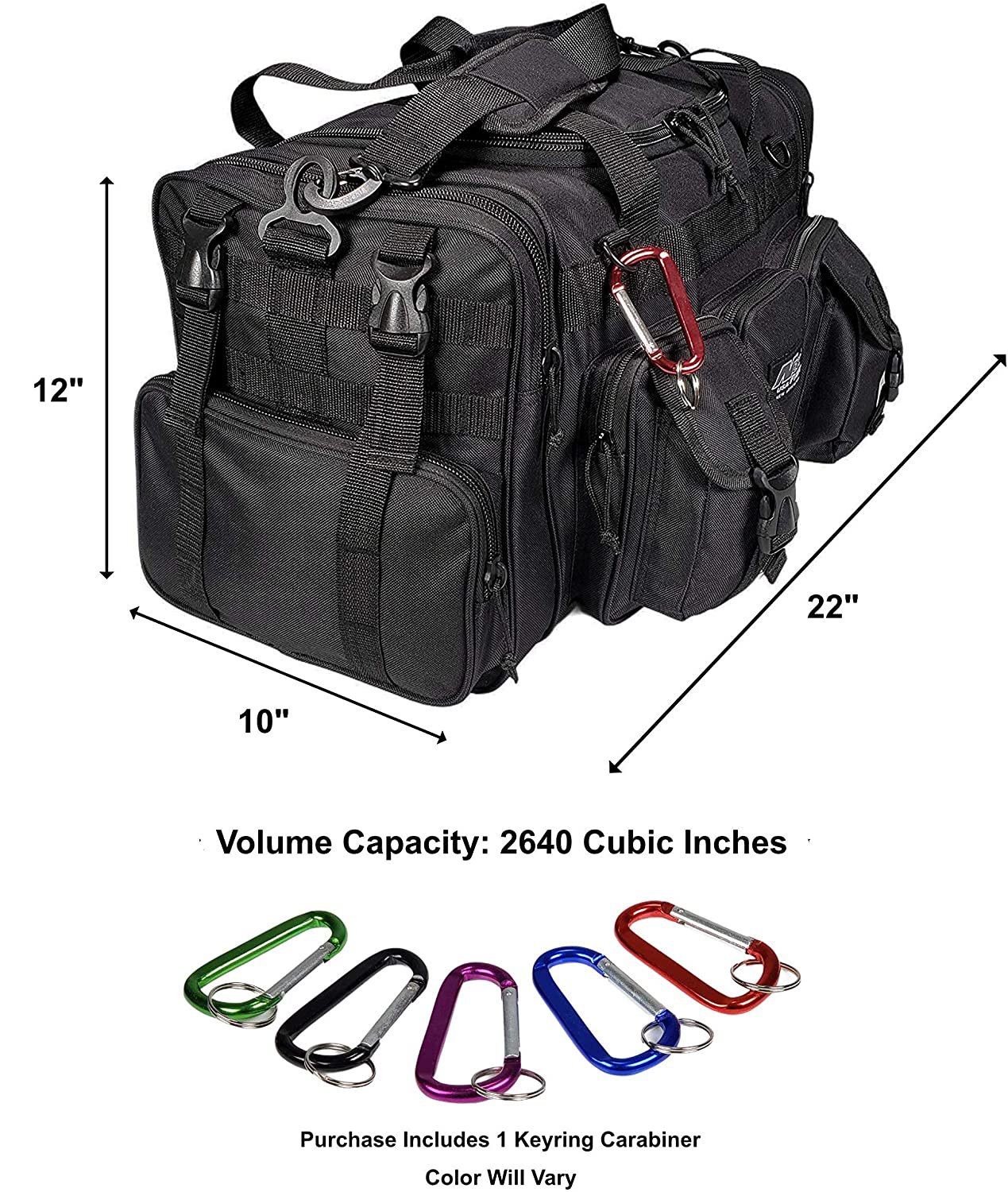 Tactical Range Bag, Large Shooting Gear Duffle Bag with MOLLE Webbing, Multipurpose Utility Carry Bag for Shooting Range, Hunting, Outdoor EDC