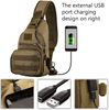 Tactical Sling Bag with External USB Charging Port, Lightweight MOLLE Crossbody Chest Pack, Water Resistant EDC Shoulder Bag for Outdoor Hiking Fishing Cycling Daily Carry