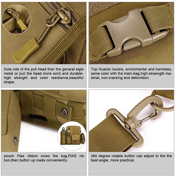 Mini Tactical Crossbody Bag, Water Resistant MOLLE Utility Shoulder Pack Small EDC Sling Bag for Hunting Hiking Daily Outdoor Carry