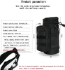 600D Nylon Tactical Water Bottle Pouch, MOLLE Water Bottle Carrier with Detachable Shoulder Strap & Side Storage Pocket for Outdoor Hiking Camping