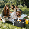 34L Collapsible Insulated Cooler Basket, Foldable Aluminum Frame Leakproof Thermal Cooler Bag for Picnic, Beach, Camping & Grocery