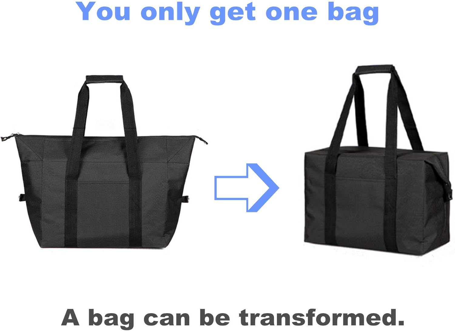 3-Layer Insulated Large Cooler Tote Bag, Waterproof Aluminum Foil Thermal Carrier with Sturdy Long Handles for Groceries, Picnic & Beach