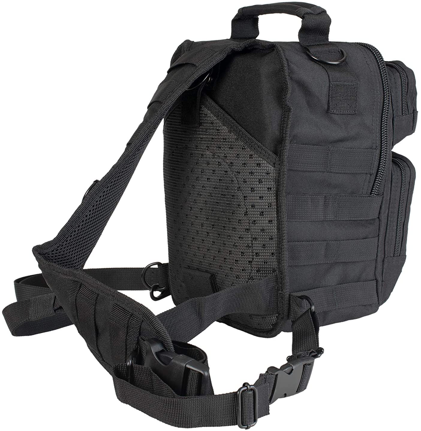 Tactical Sling Backpack with Concealed Carry Holster, 12 Inch MOLLE Chest Crossbody Bag with Free American Flag Patch for Shooting, Hunting, Daily EDC & Outdoor Travel